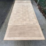 Art Deco extendable monastery table renovated in raw oak 265cm