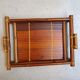 Bamboo tray and seventies rattan