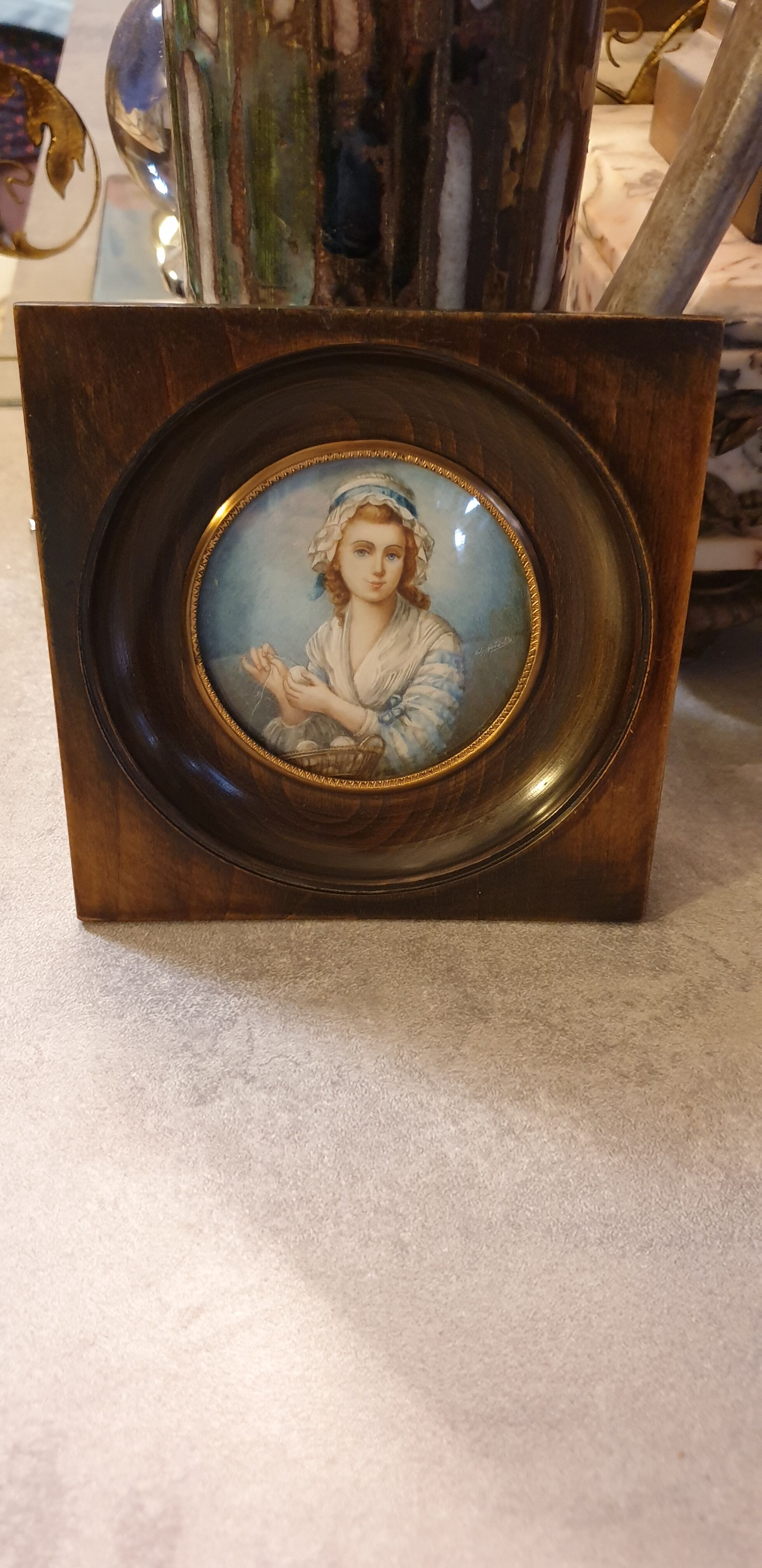 Miniature portrait signed XIXth century