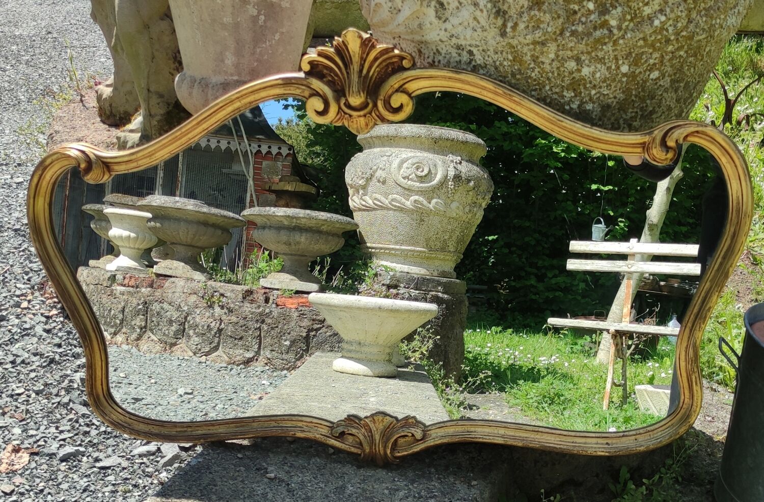 Ancien miroir doré style Louis XV