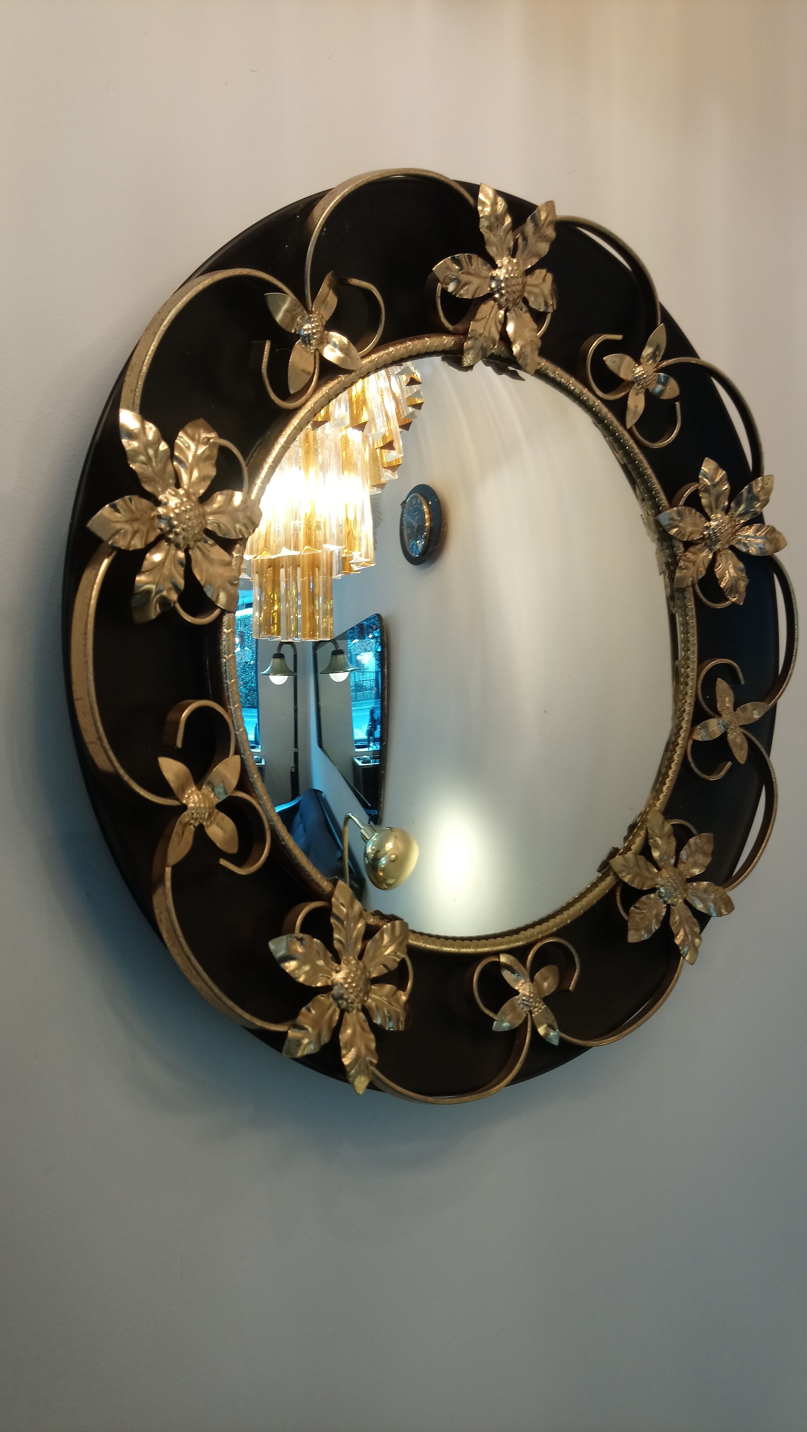 Black witch mirror of the 60s - 43cm