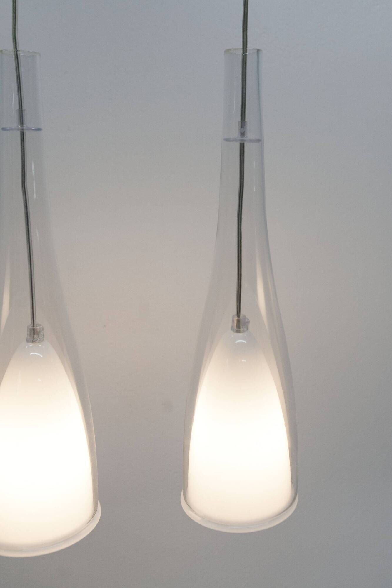 IKEA Klockspel 1980 pair of pendant lights cleaned and functional.