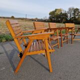 Set of 4 vintage folding armchairs