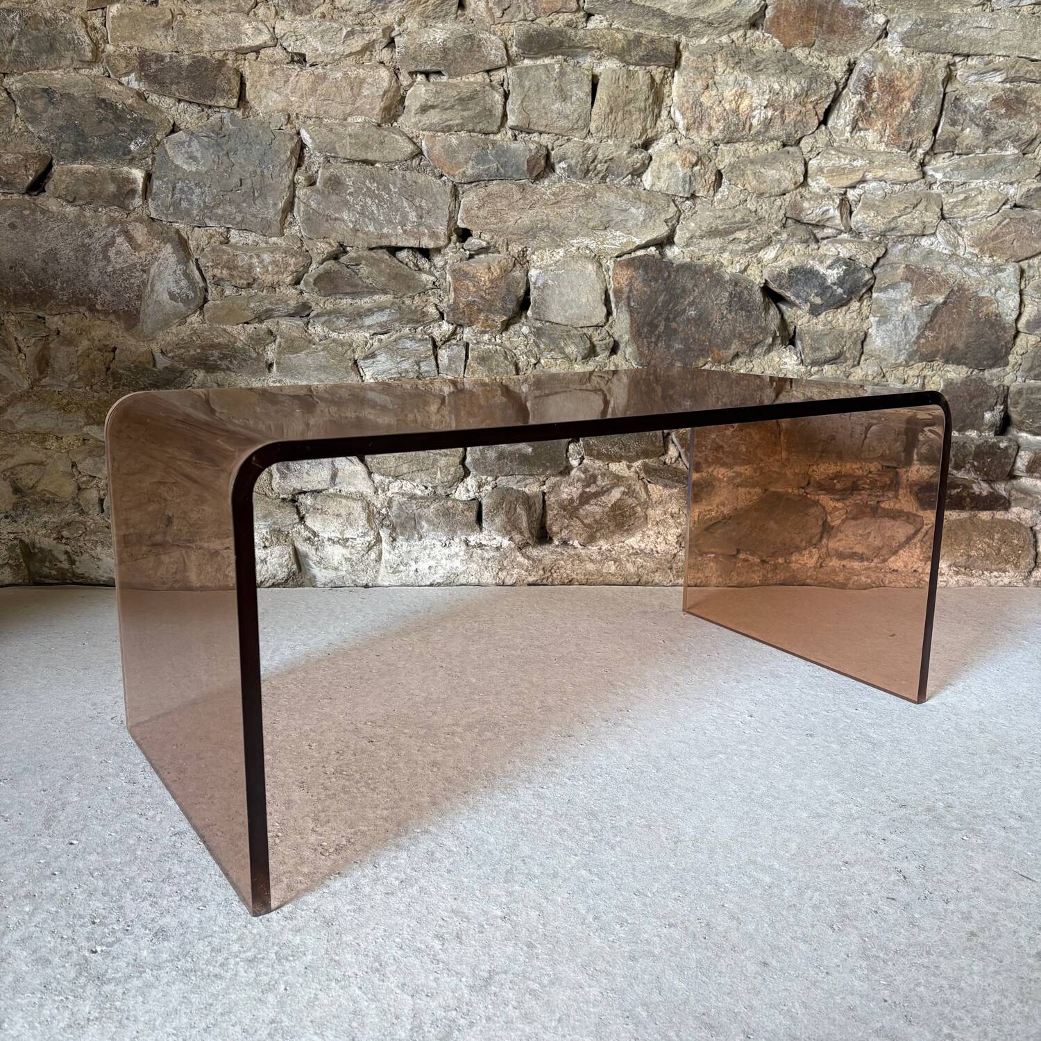 Smoked Plexiglas coffee table, 1970