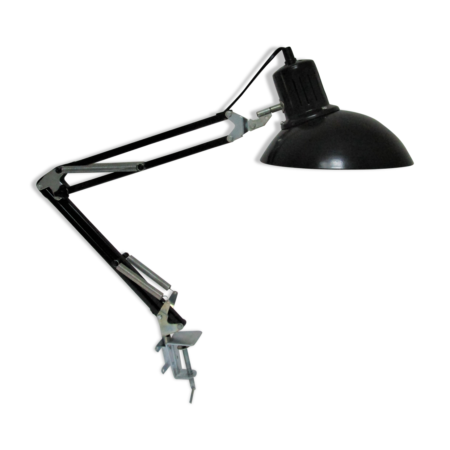 Lamp architect metal black design Aluminor vintage