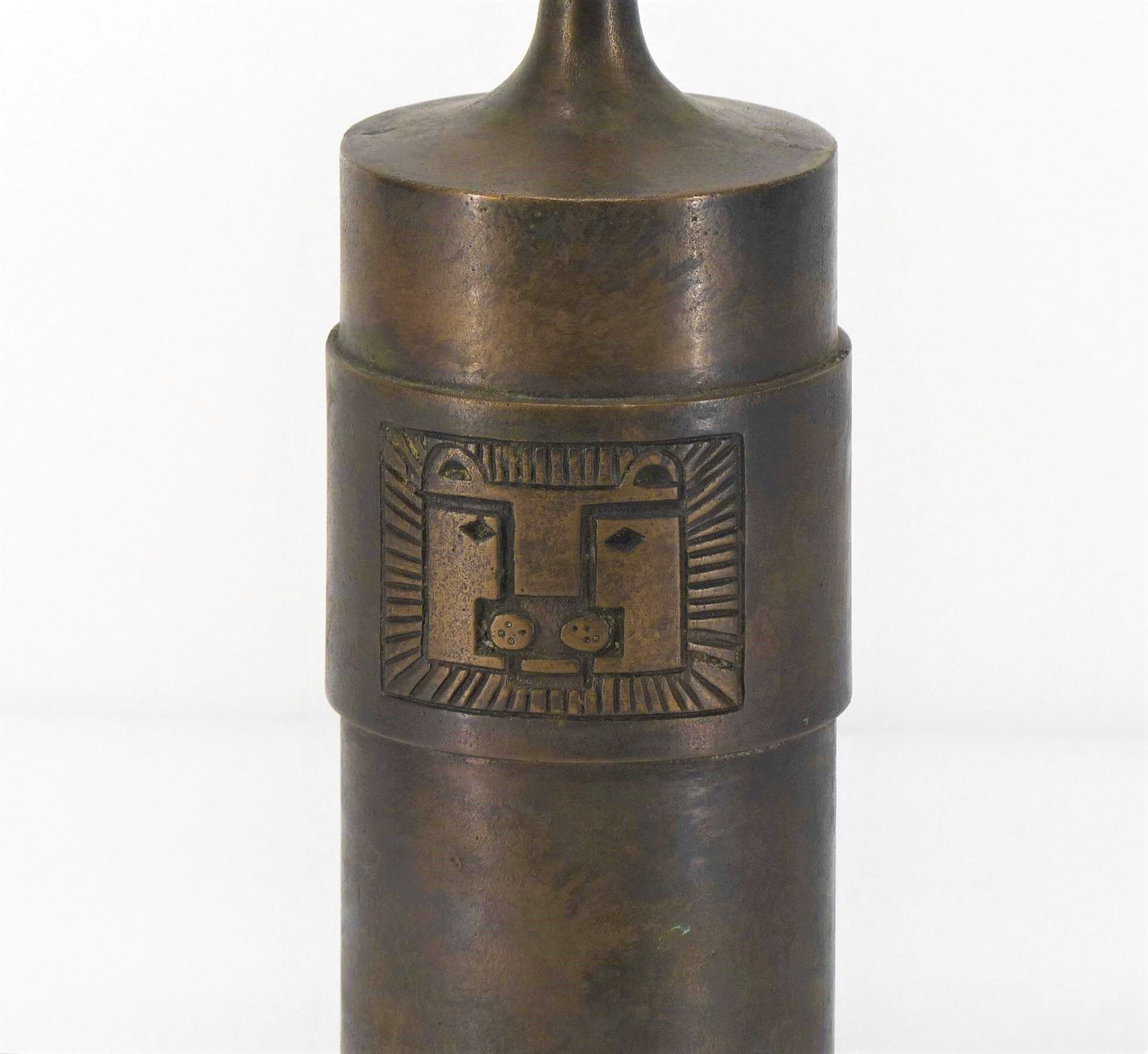Brutalist bronze lamp Stig Blomberg lion's head 1960
