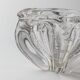 Transparent Murano Glass Bowl, Large Tri-lobed Triangle, Clear Glass with Bubbles, 1970s Italian Mid-Century Design