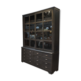 Teak library 1960 sliding doors and drawers