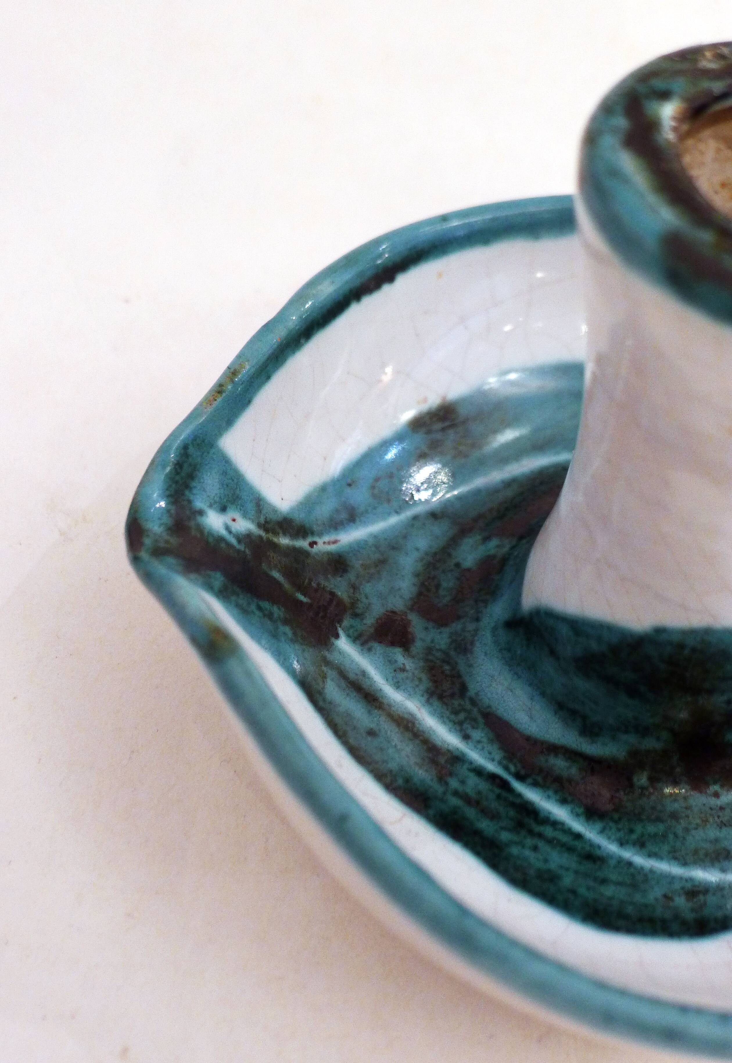 Midcentury Ceramic Candle Holder Picault Style