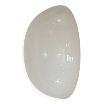 Applique murale plafonnier demi lune sphérique 25 cm verre opaline blanc