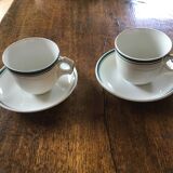 Cup and saucer Sarreguemines iron earth
