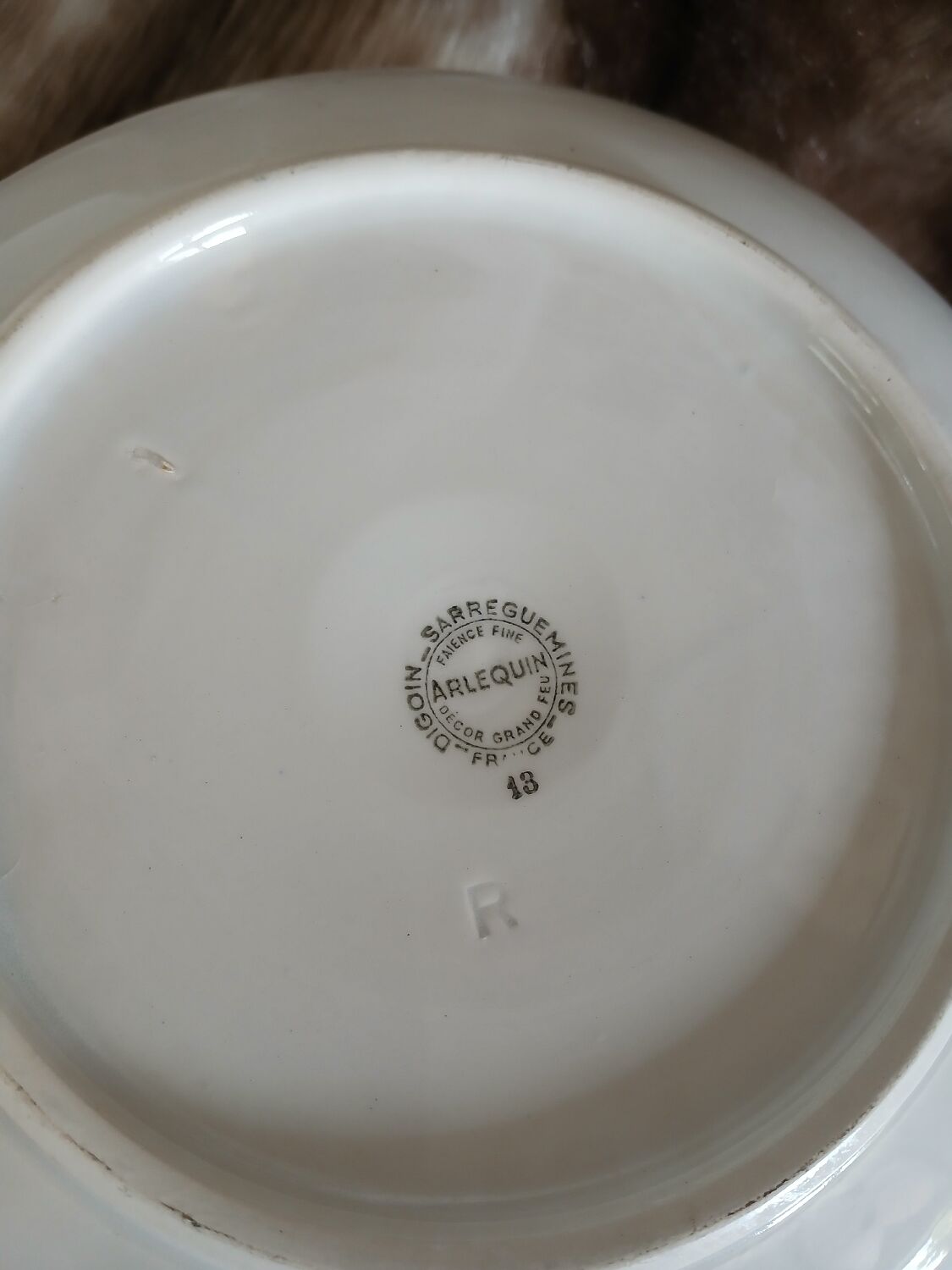 Antique salad bowl from Digoin and Sarreguemines