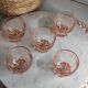 Pink glass liqueur cups from the 1940s