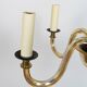 Vintage Murano 5-Arm Ribbed Topaz Glass Chandelier Pendant Lamp