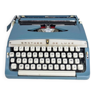 Machine à écrire Brother Deluxe bleue années 60