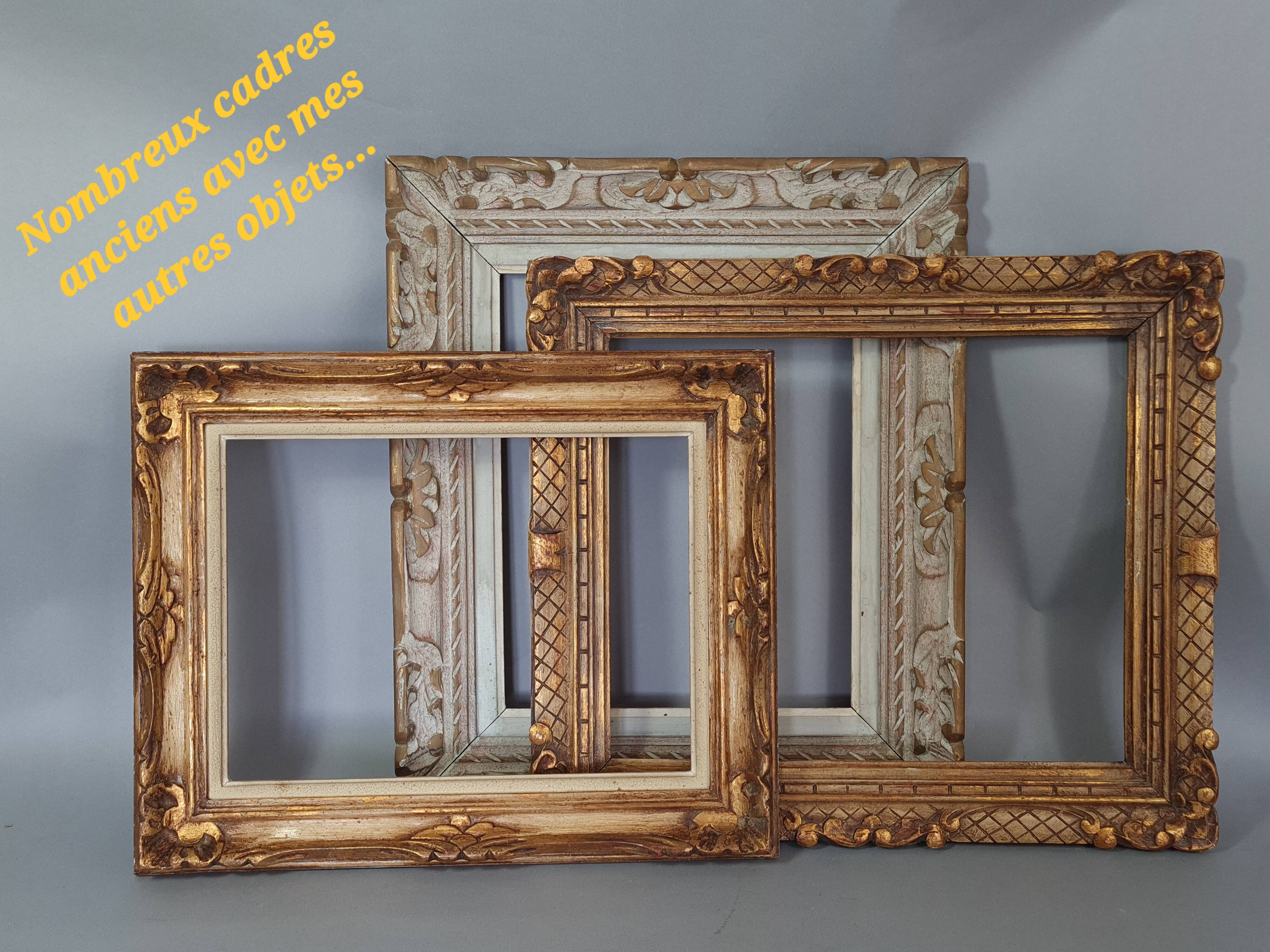 Small vintage golden wood sun mirror 50s 25x3.5 cm Good condition B537