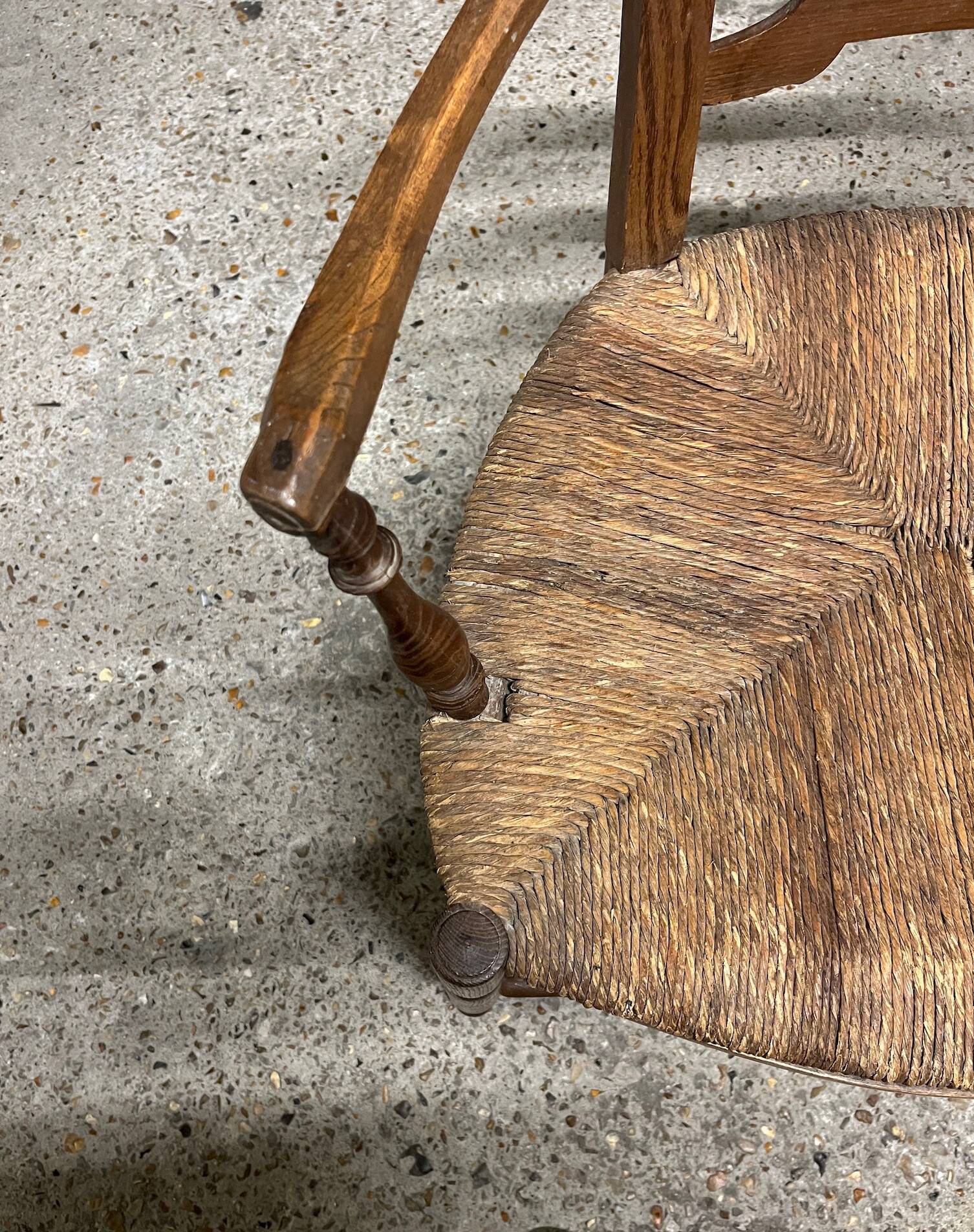 Provencal armchair, straw seat