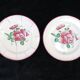 Lot de 2 assiettes en faience de l'est rose rouge 19eme LUNEVILLE / ST CLEMENT