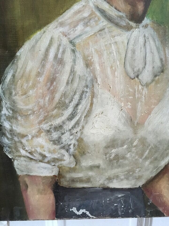 Portrait in oil on canvas XIX th