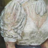 Portrait in oil on canvas XIX th