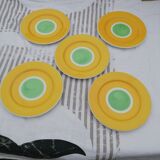 Assiettes a dessert jaune et verte
