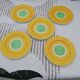 Yellow and green dessert plates