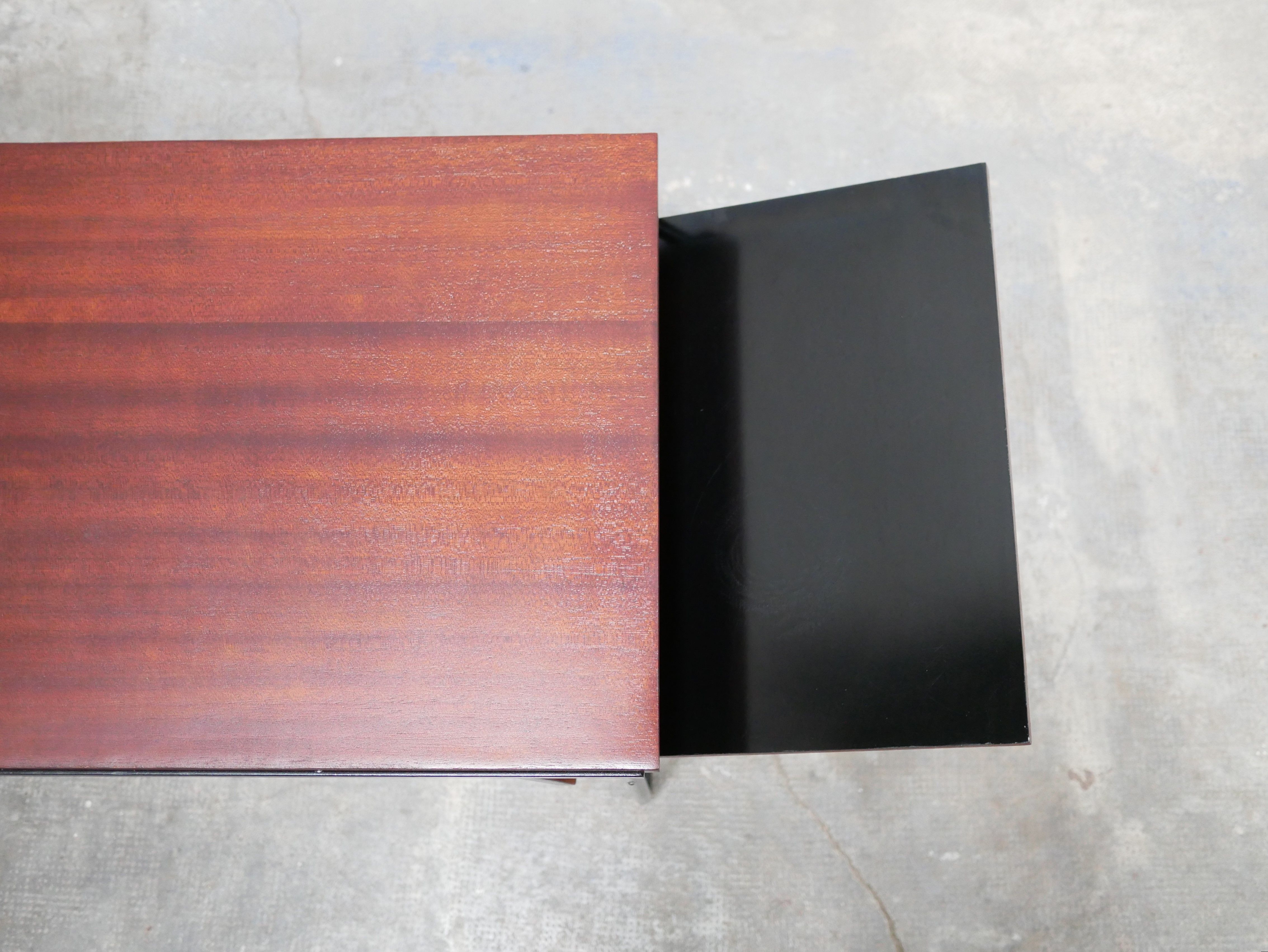 Modernist coffee table in wood and metal