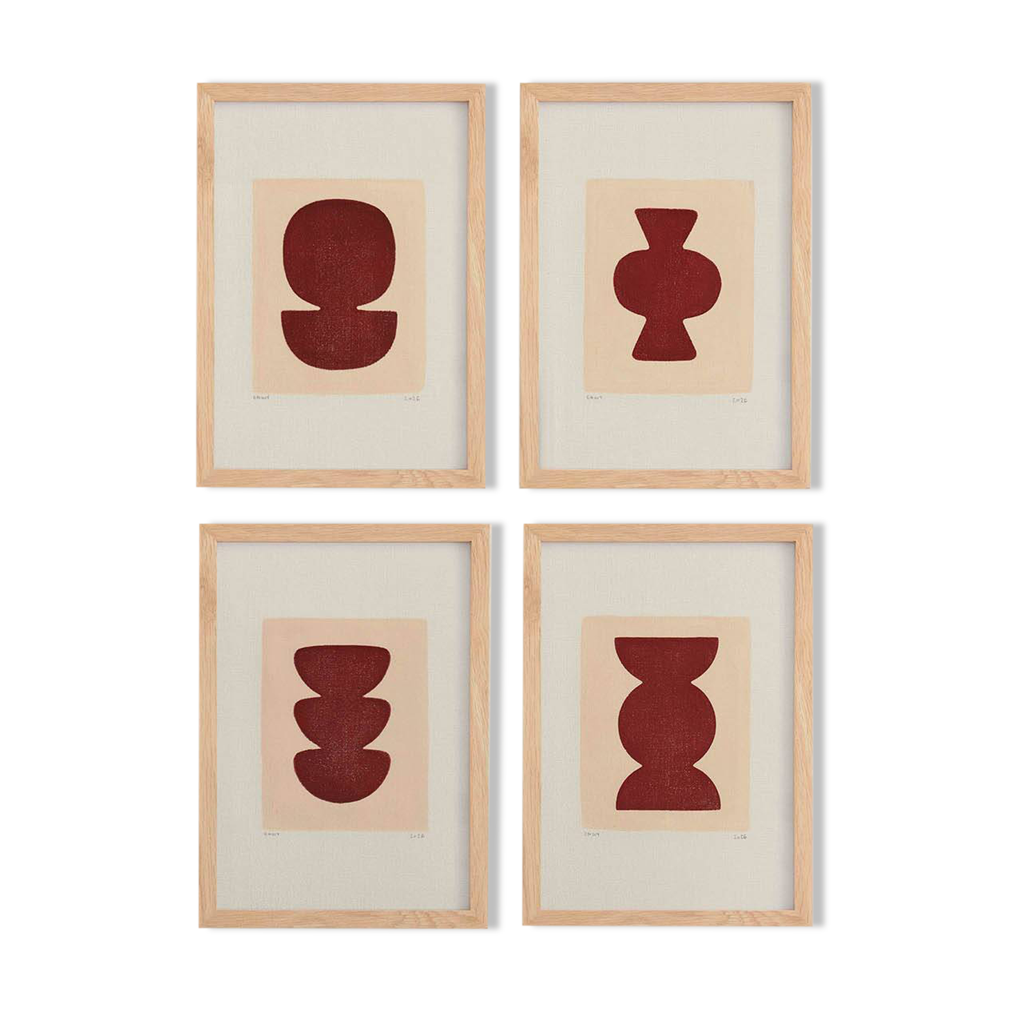 Collection of 4 paintings on paper signed eawy.
