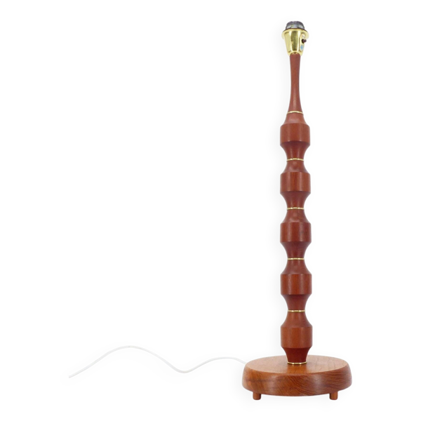 Pied de lampe de sol scandinave en teck, Möllers Armaturfabrik 1960