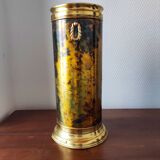 Flame-patterned golden umbrella stand
