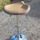 Paire de tabourets de bar vintage chrome et skai