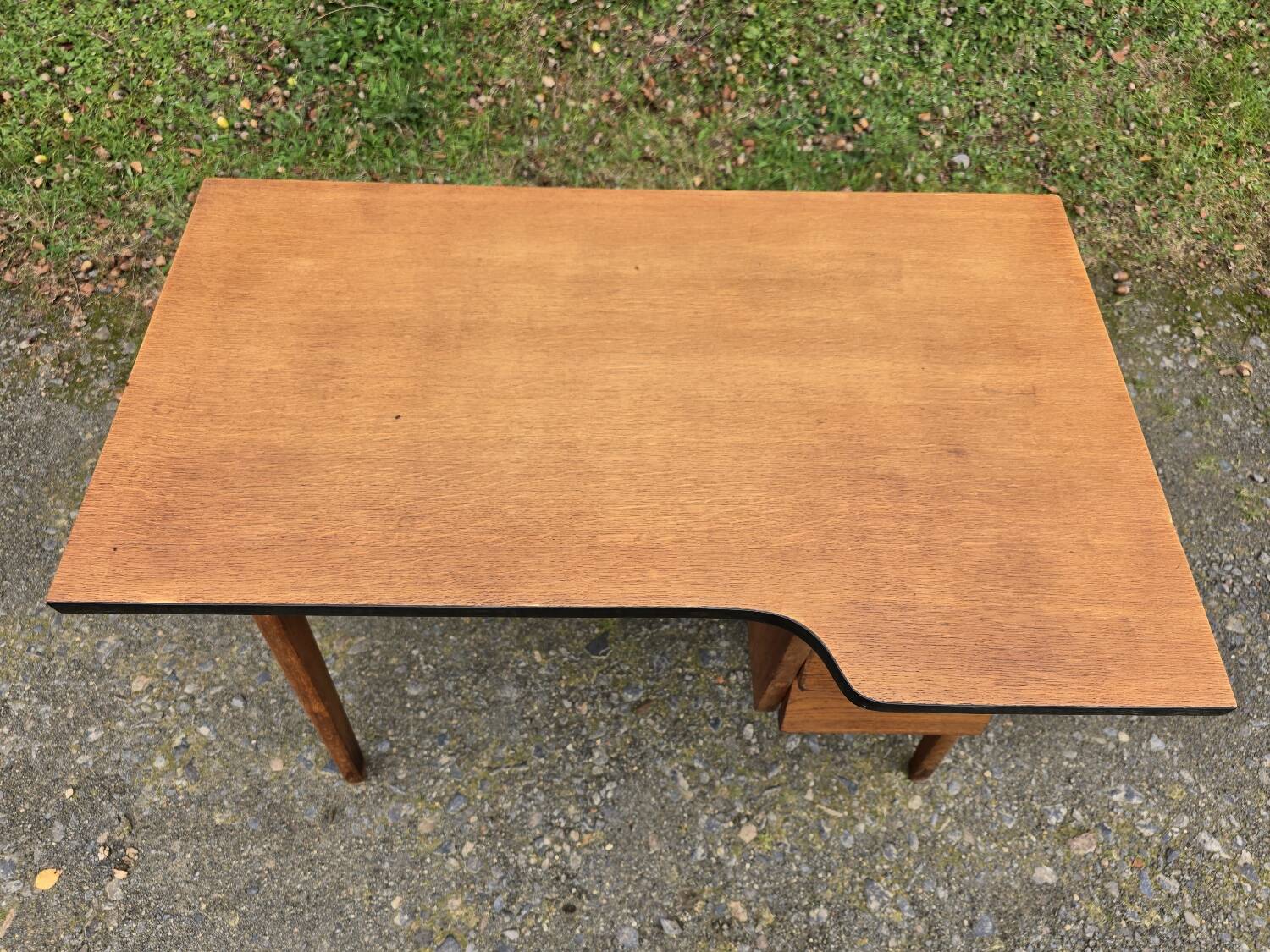 Scandinavian-style compass-legged desk, 1950s
