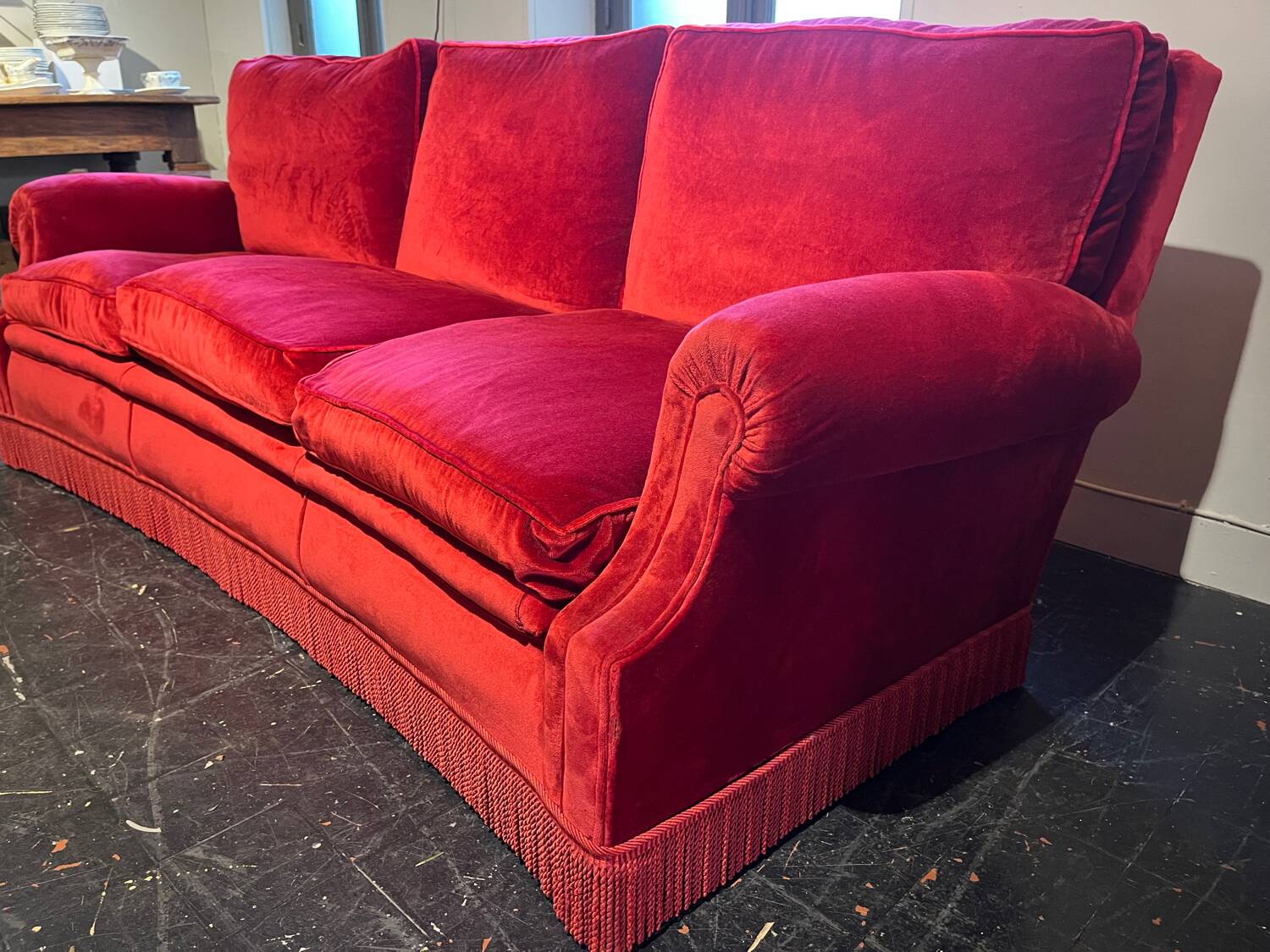 1970s velvet sofa