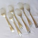 6 Christofle art deco style silver-plated forks
