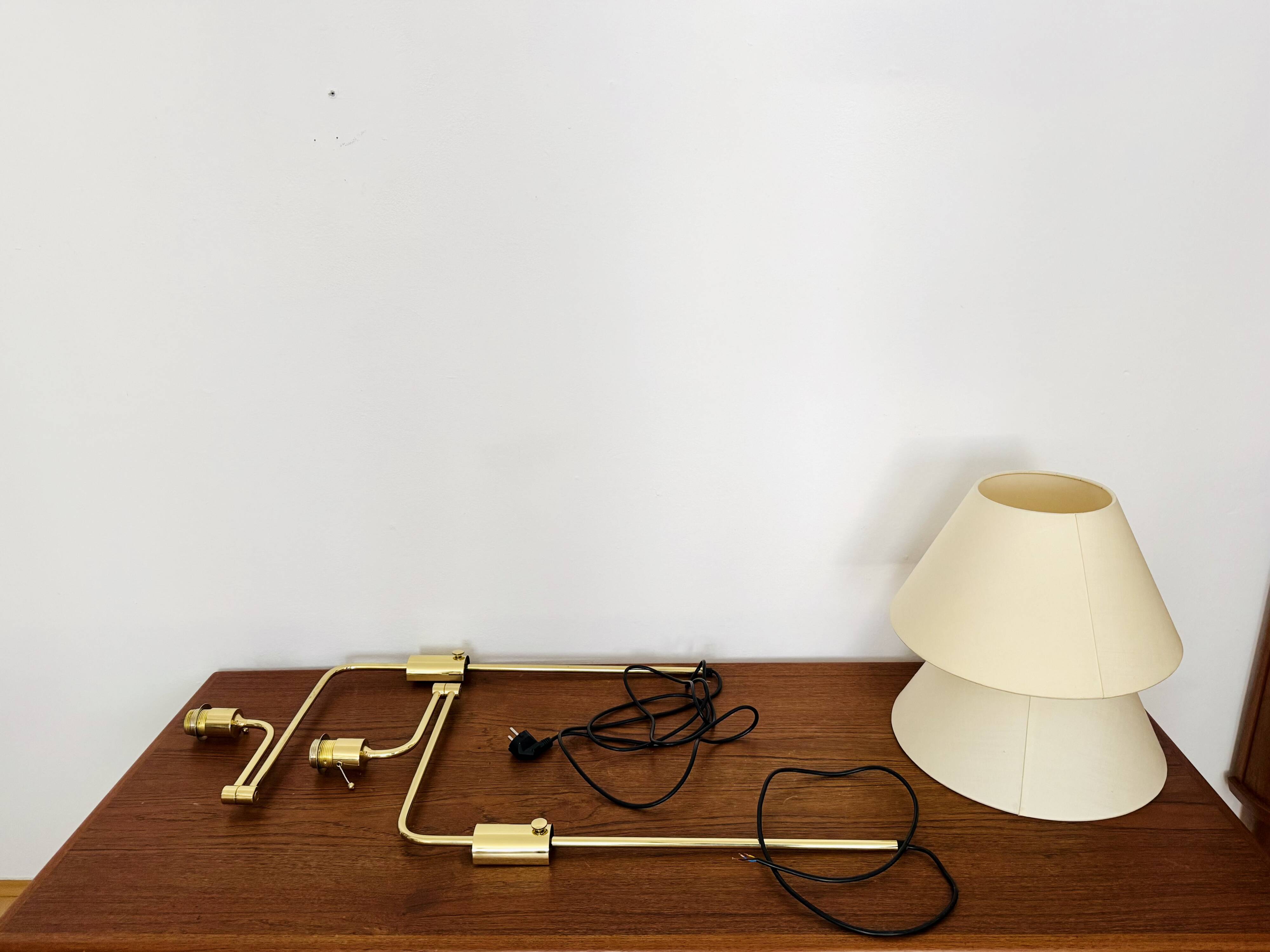 Set of 2 1970s Brass Lesan Wall Lamps by Florian Schulz