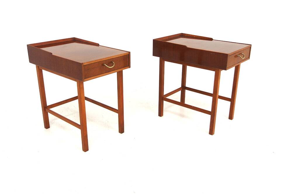 Set of 2 mahogany bedside tables, Sweden, 1960
