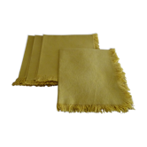 4 napkins with vintage fringed mustard color