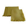 4 napkins with vintage fringed mustard color
