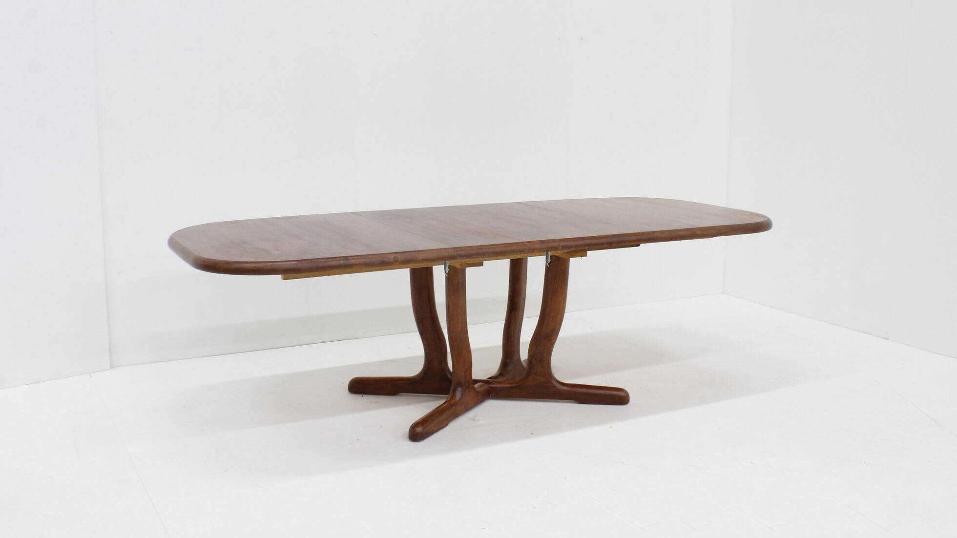 Vintage large oval extendable dining table 1960s