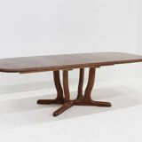 Vintage large oval extendable dining table 1960s