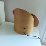 Vintage 80's wooden dog lamp, raison, france