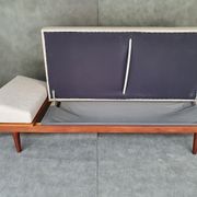 Daybed Teak and beige fabric by Ingmar Relling, Vintage Scandinavian 1960s