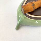 Small butter dish, bamboo knife