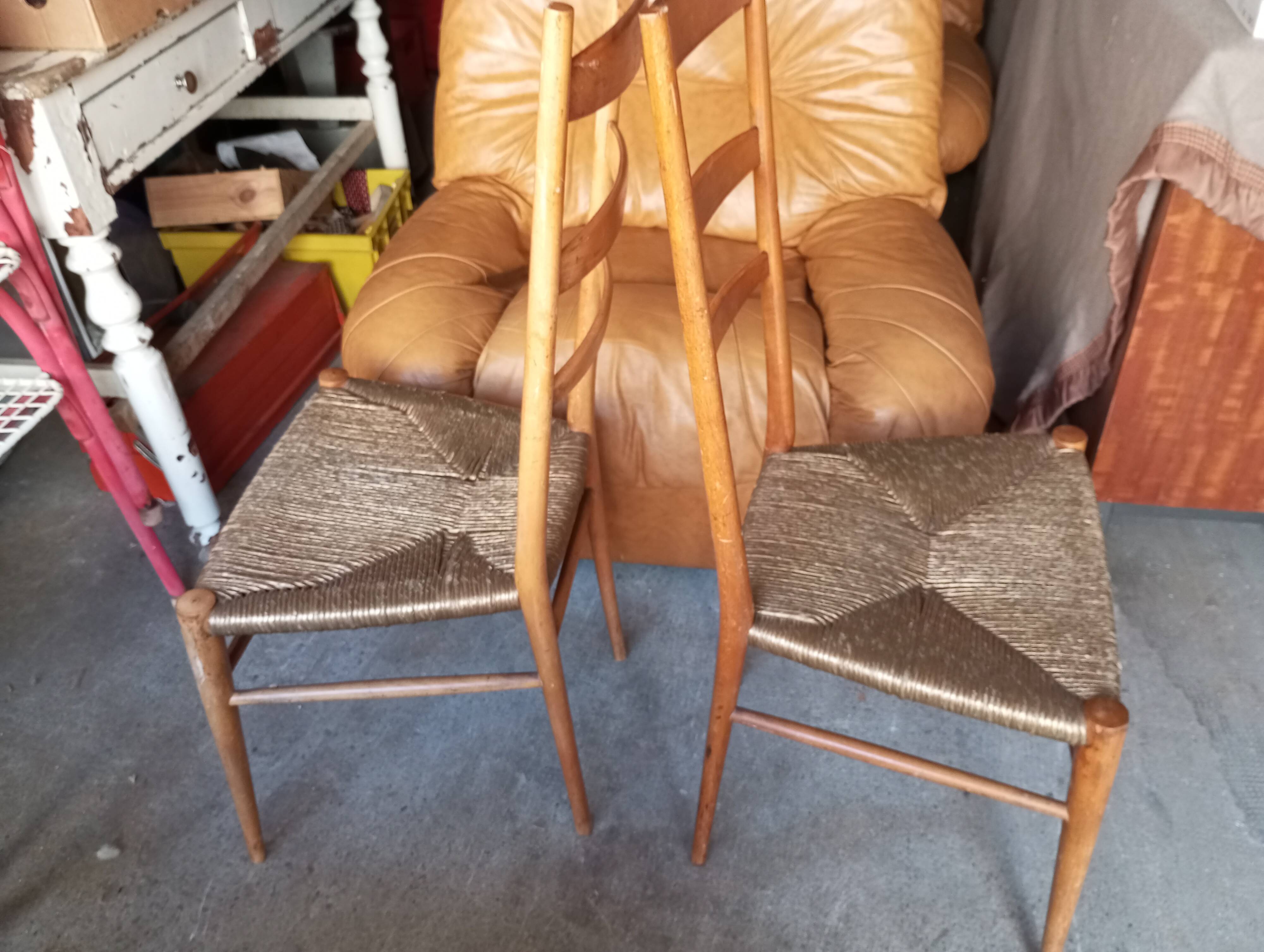 Pair of Italian chairs. The 50's.