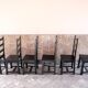 Set of 6 black brutalist chairs in solid oak