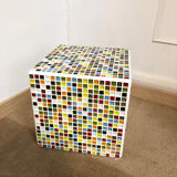 Multicolored ceramic cube