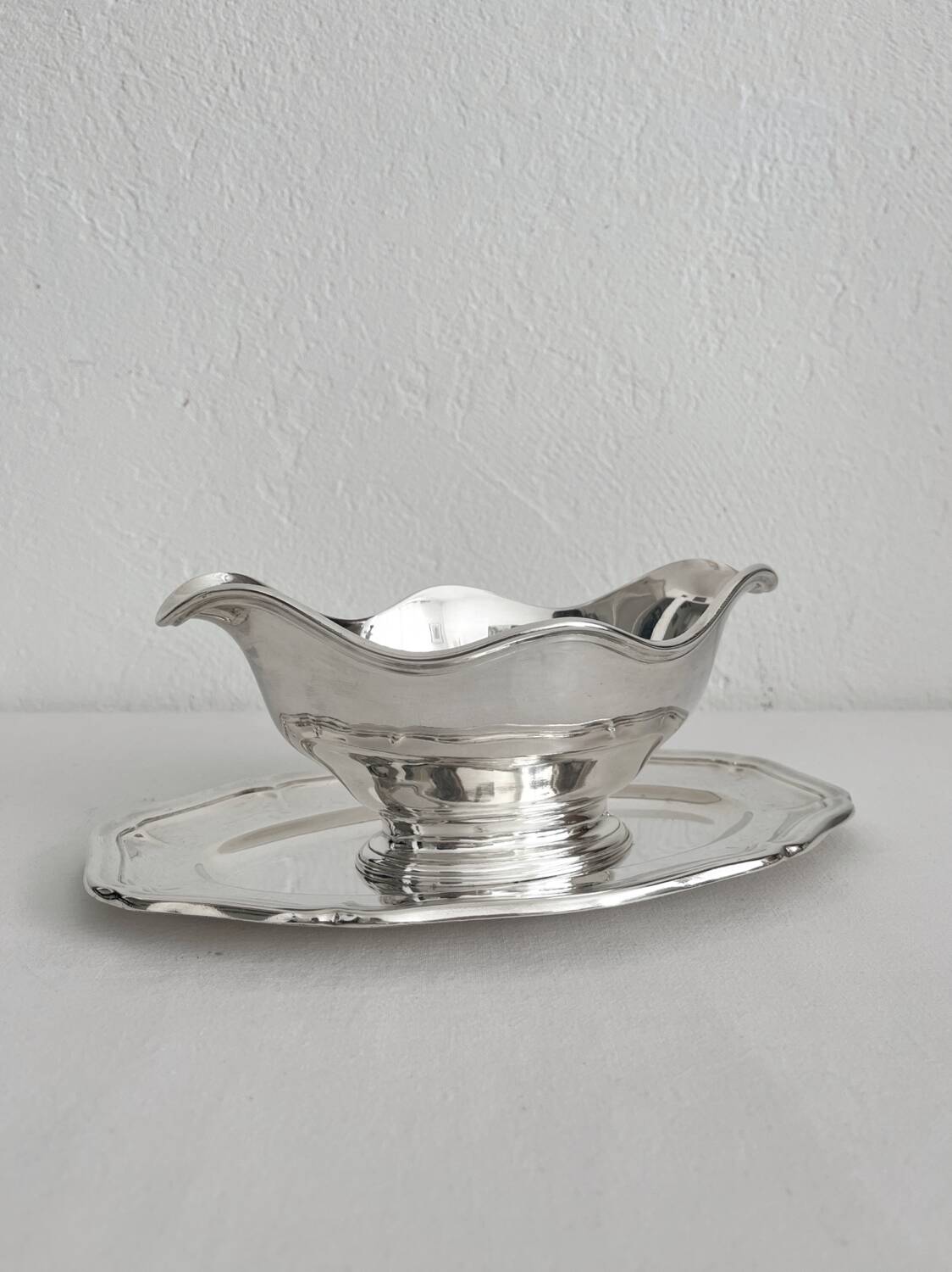 Ercuis silver-plated metal gravy boat