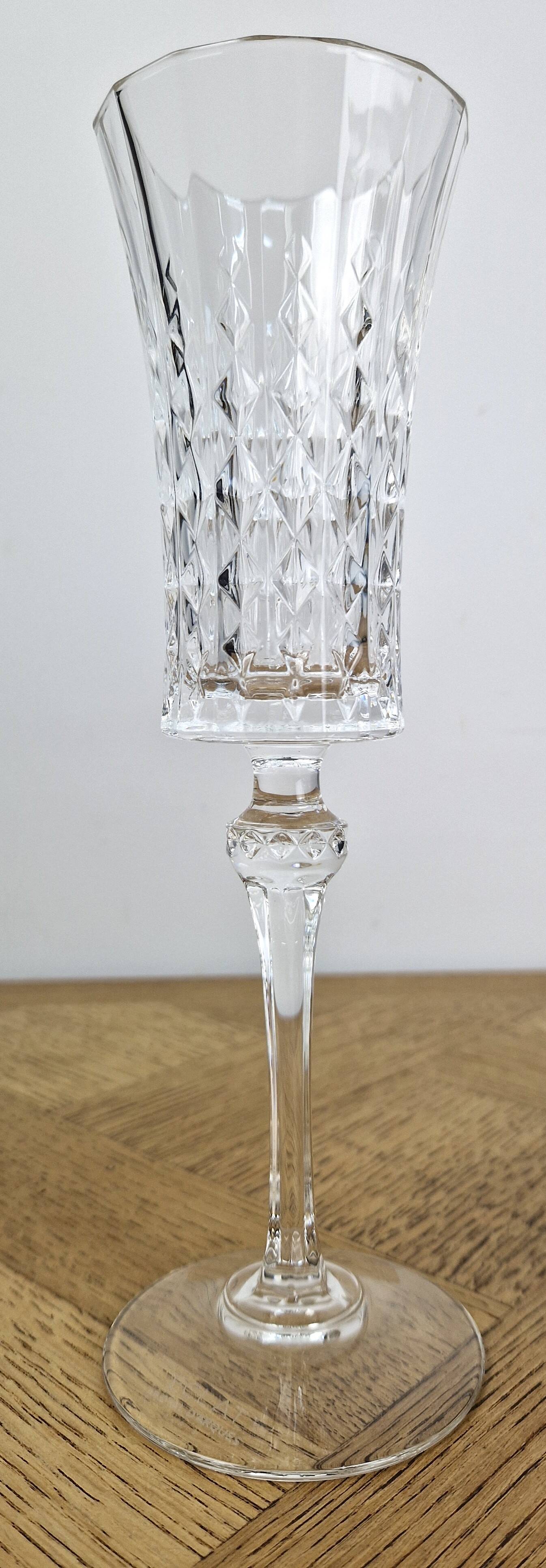6 champagne flutes 15cl Lady Diamond Cristal d'Arques