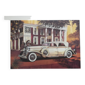 Old car lithograph Duesenberg