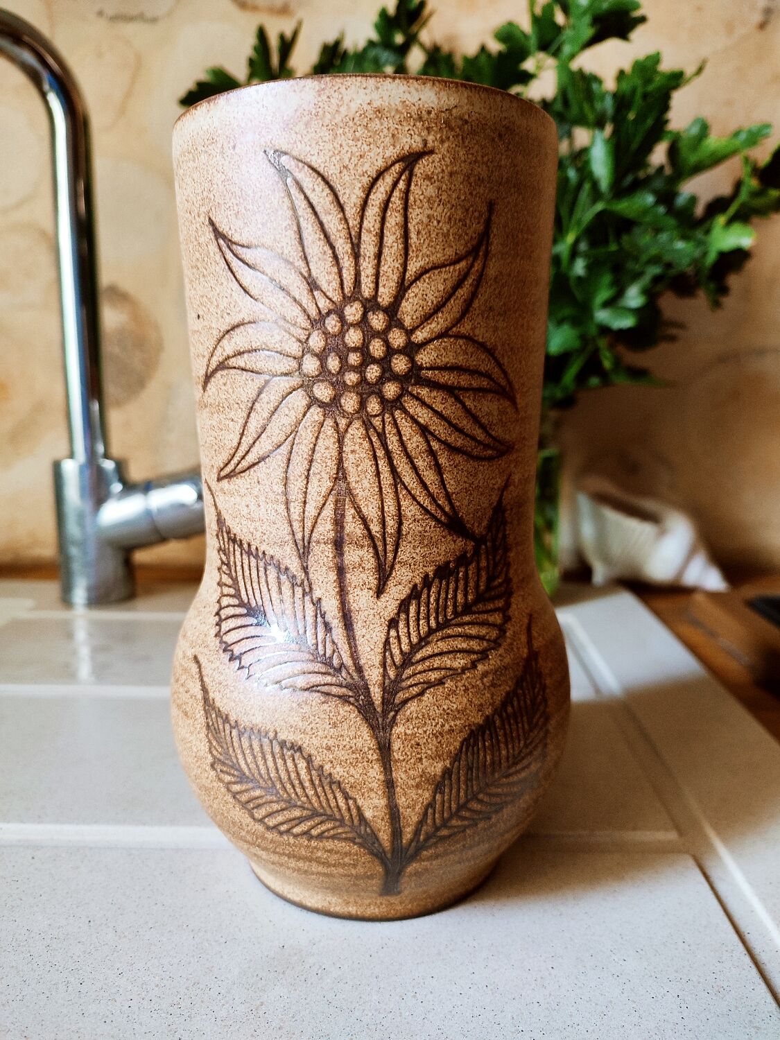 Vallauris ceramic vase by Fonck and Matéo